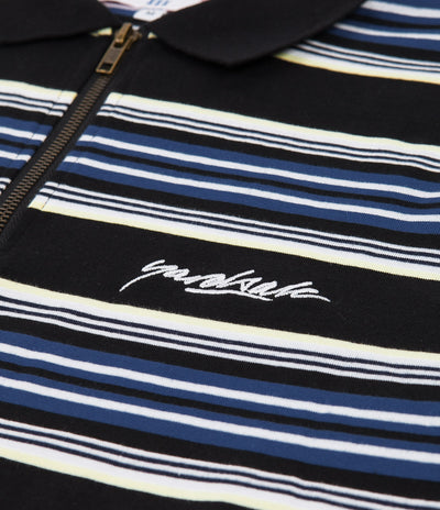 Yardsale Dolores 1/4 Zip Polo Sweatshirt - Black / Navy / Yellow