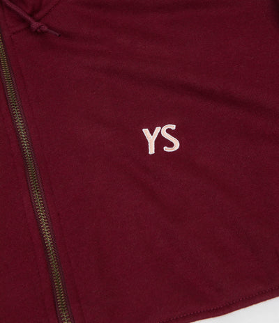 Yardsale Draw String Full Zip Sweatshirt - Cardinal / White