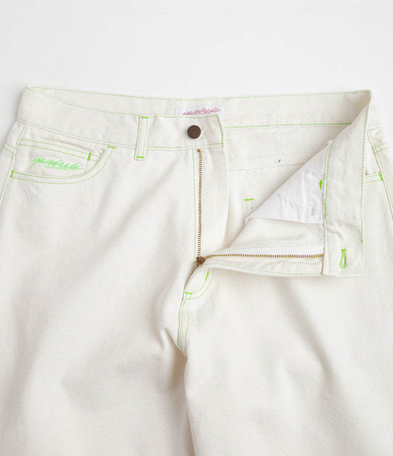 Yardsale Goblin Jeans - White / Green | Flatspot
