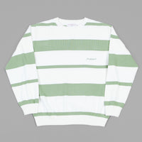 Yardsale Henry Knit Crewneck Sweatshirt  - Fern / White thumbnail