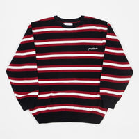 Yardsale Lloyd Knit Long Sleeve Sweatshirt - Black / Scarlet thumbnail