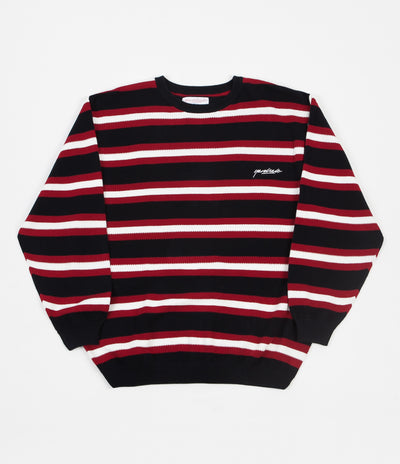 Yardsale Lloyd Knit Long Sleeve Sweatshirt - Black / Scarlet