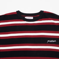 Yardsale Lloyd Knit Long Sleeve Sweatshirt - Black / Scarlet thumbnail