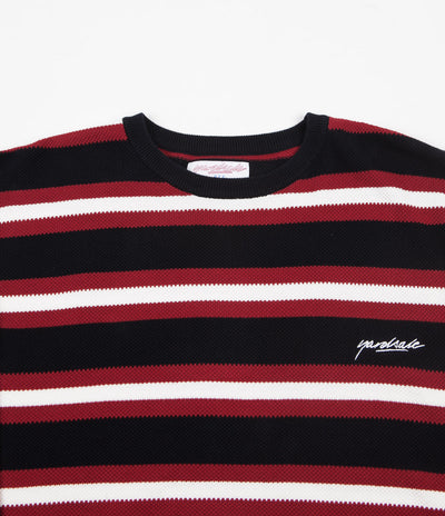Yardsale Lloyd Knit Long Sleeve Sweatshirt - Black / Scarlet