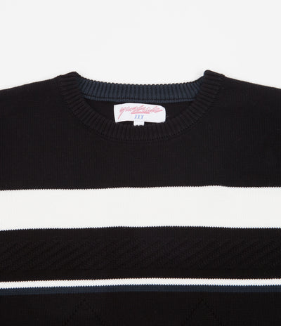 Yardsale Lounge Knitted Crewneck Sweatshirt - Black / White