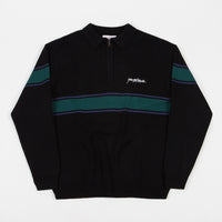 Yardsale Meridian Knitted Quarter Zip Sweatshirt - Black thumbnail