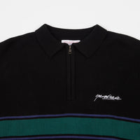 Yardsale Meridian Knitted Quarter Zip Sweatshirt - Black thumbnail