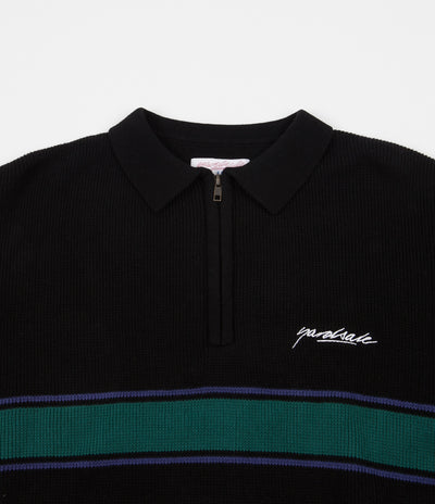 Yardsale Meridian Knitted Quarter Zip Sweatshirt - Black