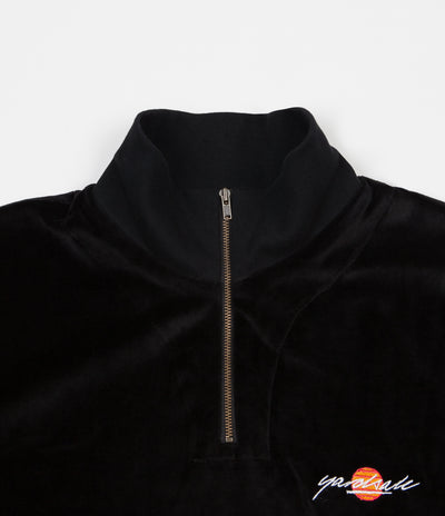 Yardsale Miami Velour Quarterzip Sweatshirt - Black