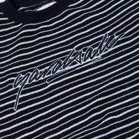 Yardsale Mobb Knitted Script T-Shirt - Navy / White thumbnail