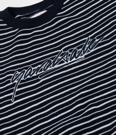 Yardsale Mobb Knitted Script T-Shirt - Navy / White
