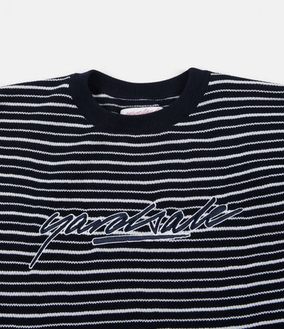 Yardsale Mobb Knitted Script T-Shirt - Navy / White