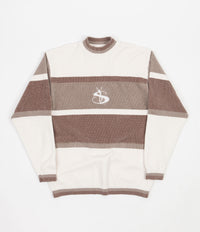 Yardsale Phantasy Chenille Knitted Crewneck Sweatshirt - Cream / Stone / Khaki