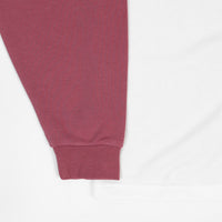 Yardsale Puzzle Long Sleeve Polo Shirt - Burgundy / White thumbnail