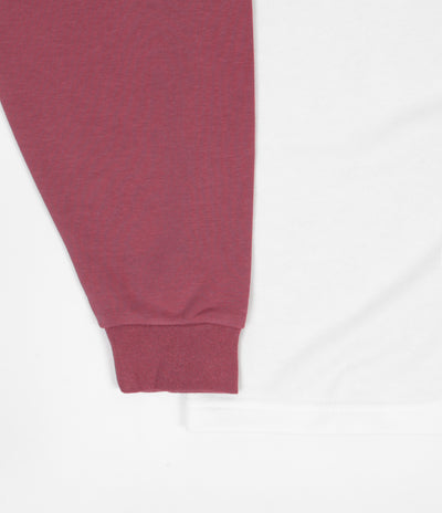 Yardsale Puzzle Long Sleeve Polo Shirt - Burgundy / White
