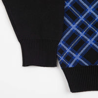 Yardsale Riviera Zip Knitted Sweatshirt - Black / Blue | Flatspot