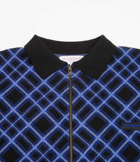Yardsale Riviera Zip Knitted Sweatshirt - Black / Blue | Flatspot