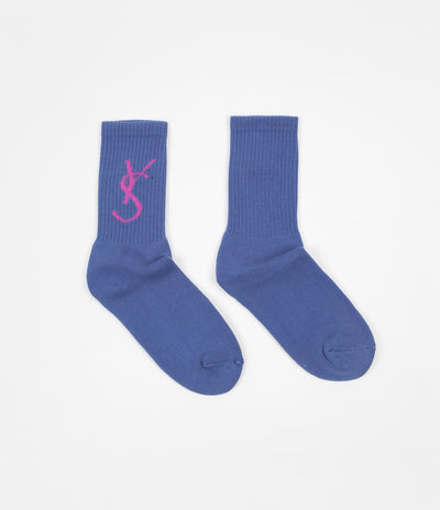 Yardsale Script Socks  - Blue