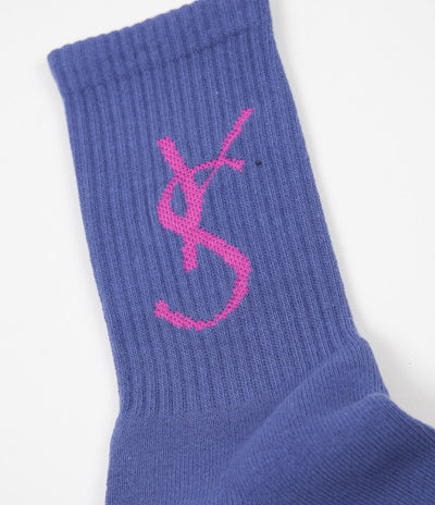 Yardsale Script Socks  - Blue