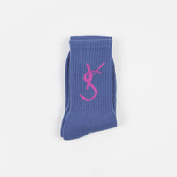 Yardsale Script Socks  - Blue thumbnail