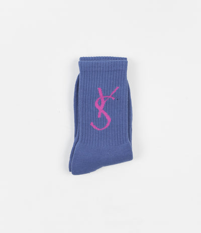 Yardsale Script Socks  - Blue