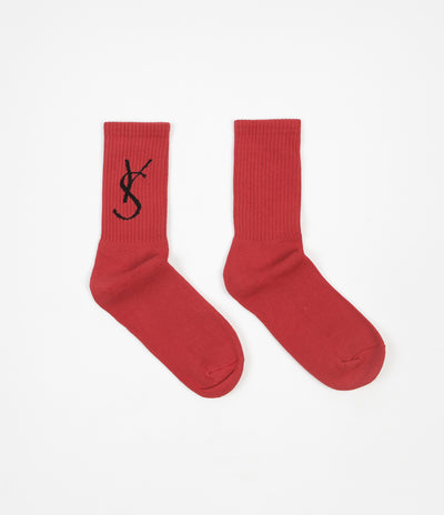 Yardsale Script Socks  - Wine Red