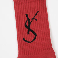 Yardsale Script Socks  - Wine Red thumbnail