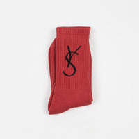 Yardsale Script Socks  - Wine Red thumbnail