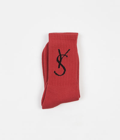 Yardsale Script Socks  - Wine Red