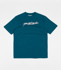 Yardsale Script T-Shirt - Cyan / White