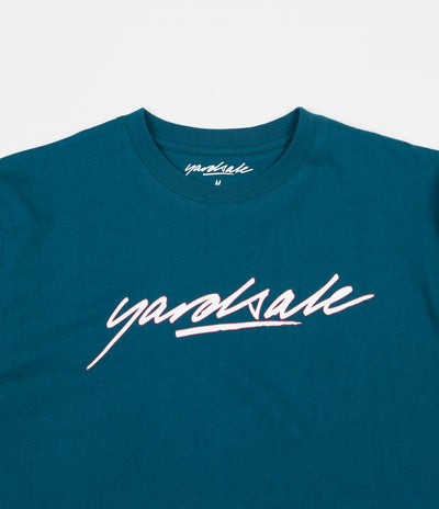 Yardsale Script T-Shirt - Cyan / White