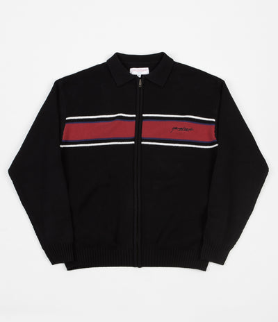 Yardsale Sorrento Knit Full Zip Sweatshirt  - Black / Cardinal