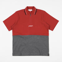 Yardsale Tiger 1/4 Zip Polo Shirt - Ruby / Heather thumbnail