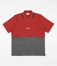 Yardsale Tiger 1/4 Zip Polo Shirt - Ruby / Heather
