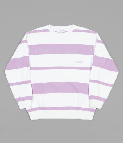 Yardsale Henry Knit Crewneck Sweatshirt  - Lavender / White