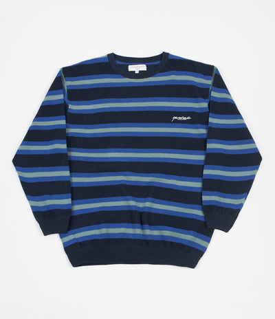 Yardsale Lloyd Knit Long Sleeve Sweatshirt - Indigo / Mint