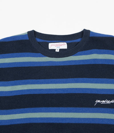 Yardsale Lloyd Knit Long Sleeve Sweatshirt - Indigo / Mint