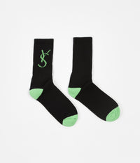 Yardsale YS Script Socks  - Black / Green